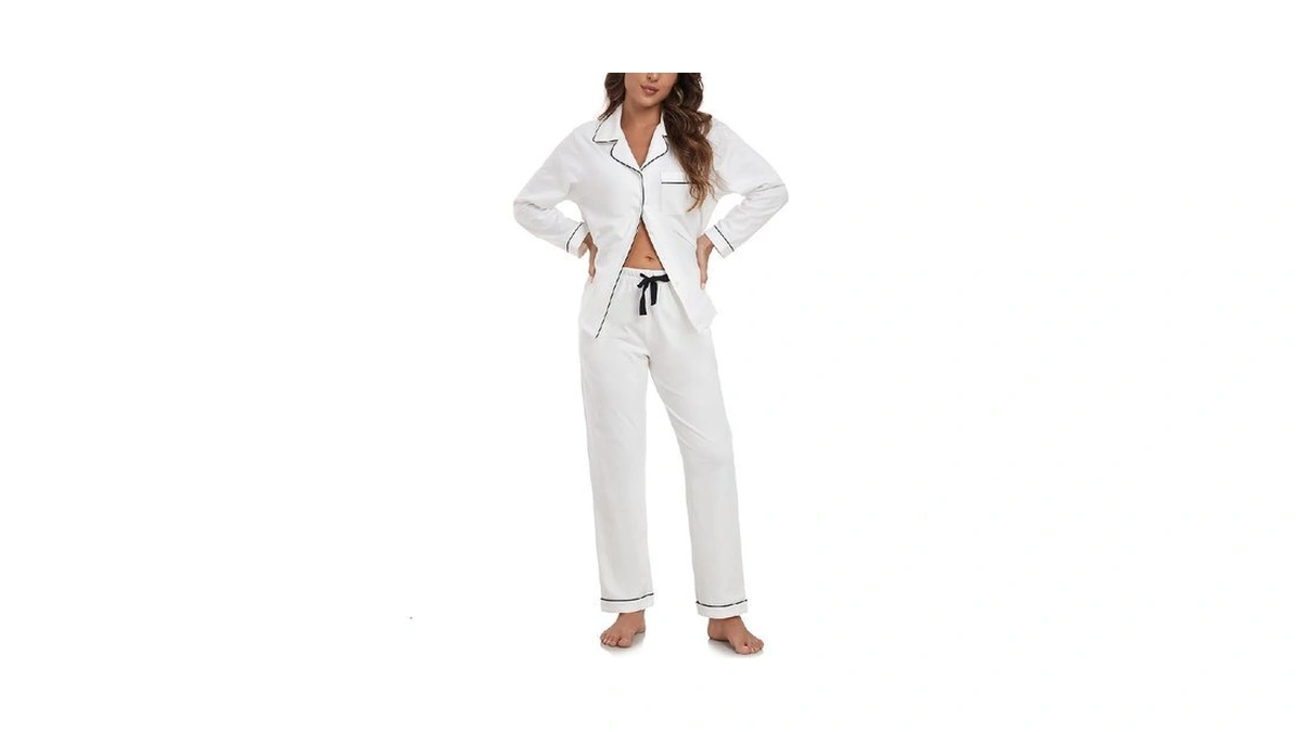 Ea's Secret Womens Cotton Pajama Sets Long Sleeve Sleepwear Soft