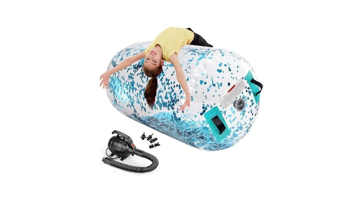 Estgora Gymnastics Barrel Inflatable Tumbling Air Roller, Gymnastic Tumble Equipment
