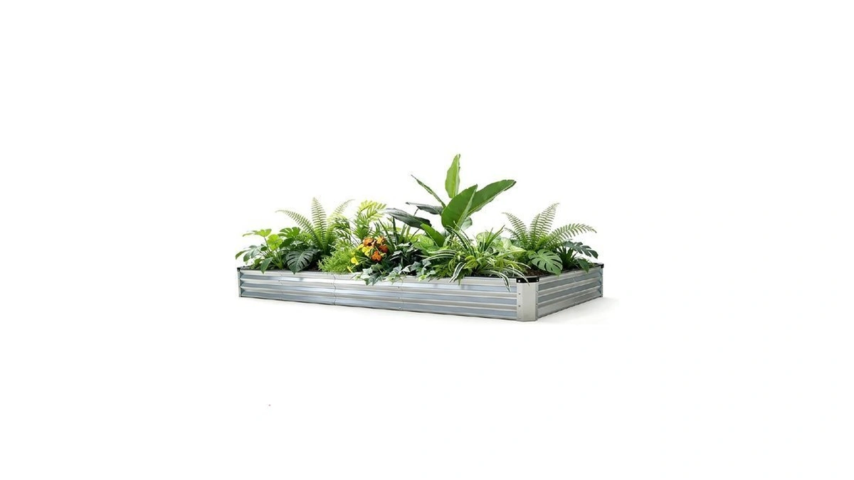 Growhaus 8x4x1ft Galvanized Raised Garden Bed – Large Outdoor Metal