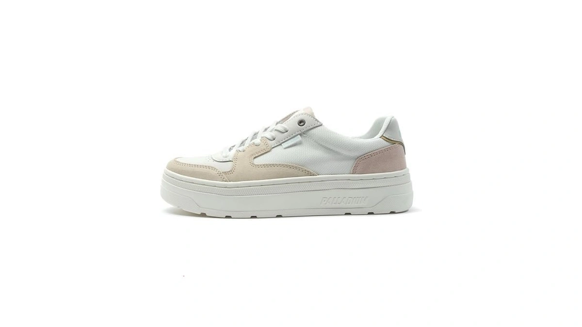 Palladium Women's Pallasphalt Lo Sneaker, Star White/sand, 8 M