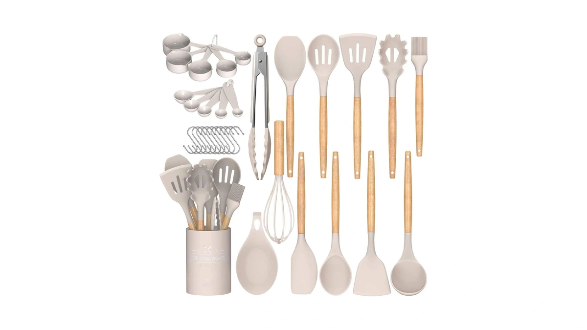 Umite Chef Kitchen Cooking Utensils Set, 33 Pcs Non-stick Silicone