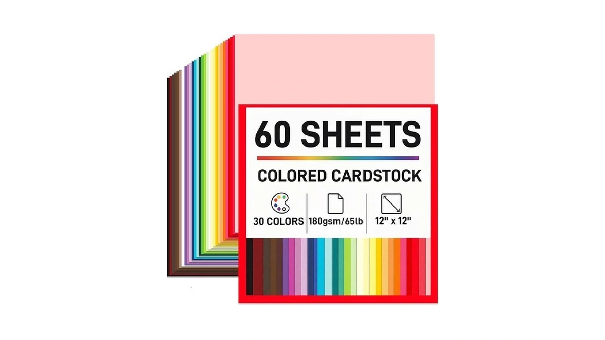 Booknow 60 Sheets Colored Cardstock Paper For Crafts, 30 Assorted