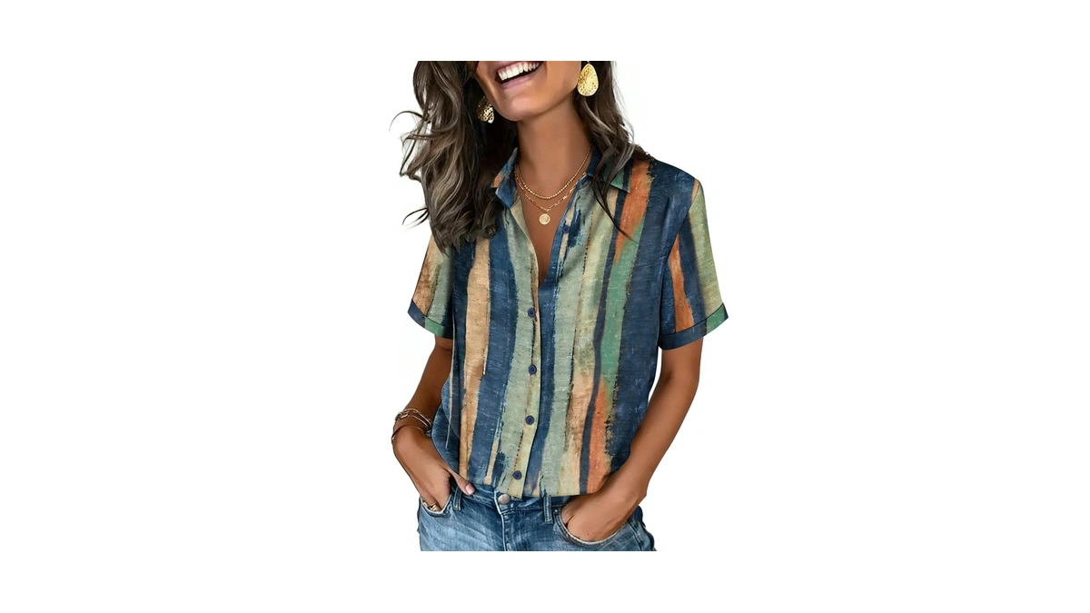 Zeagoo Fashion Clothing Button Down Short Sleeve Shirts Summer Dressy