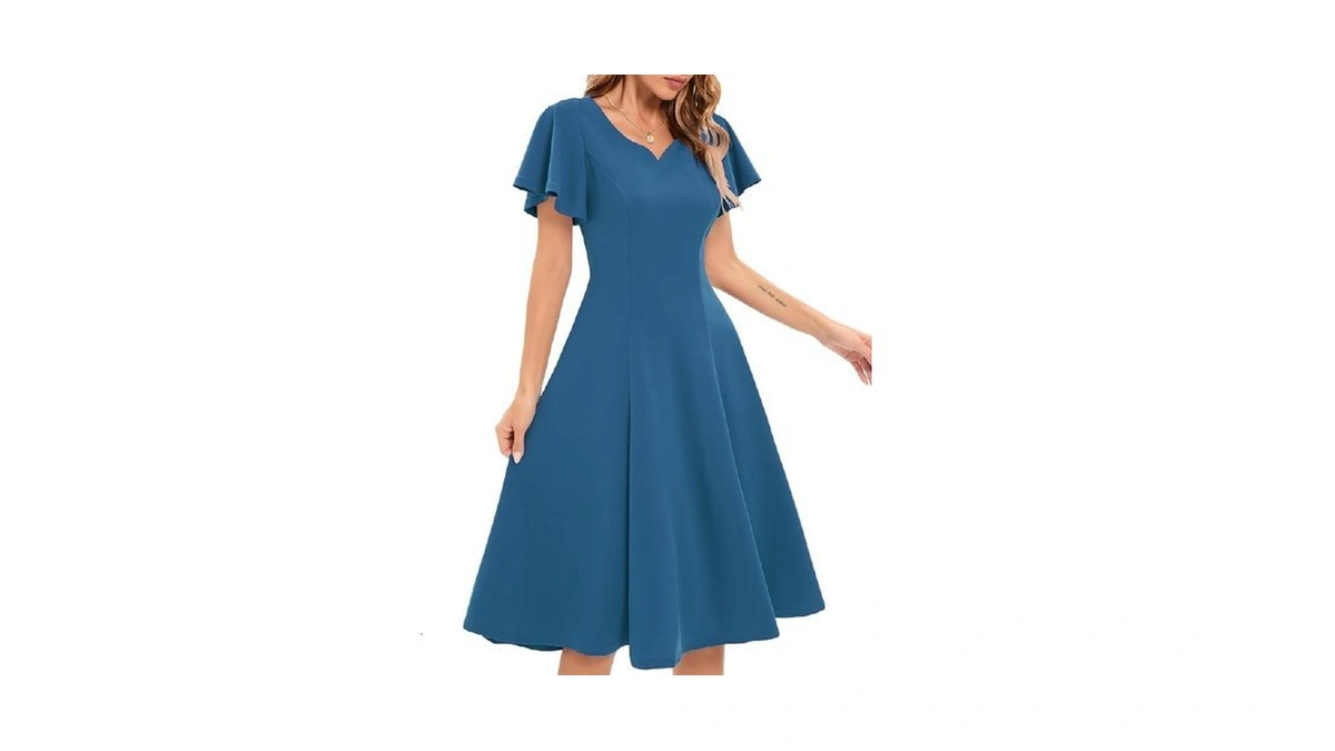 Homrain Greyblue Dresses For Women 2026 Fit And Flare Vintage