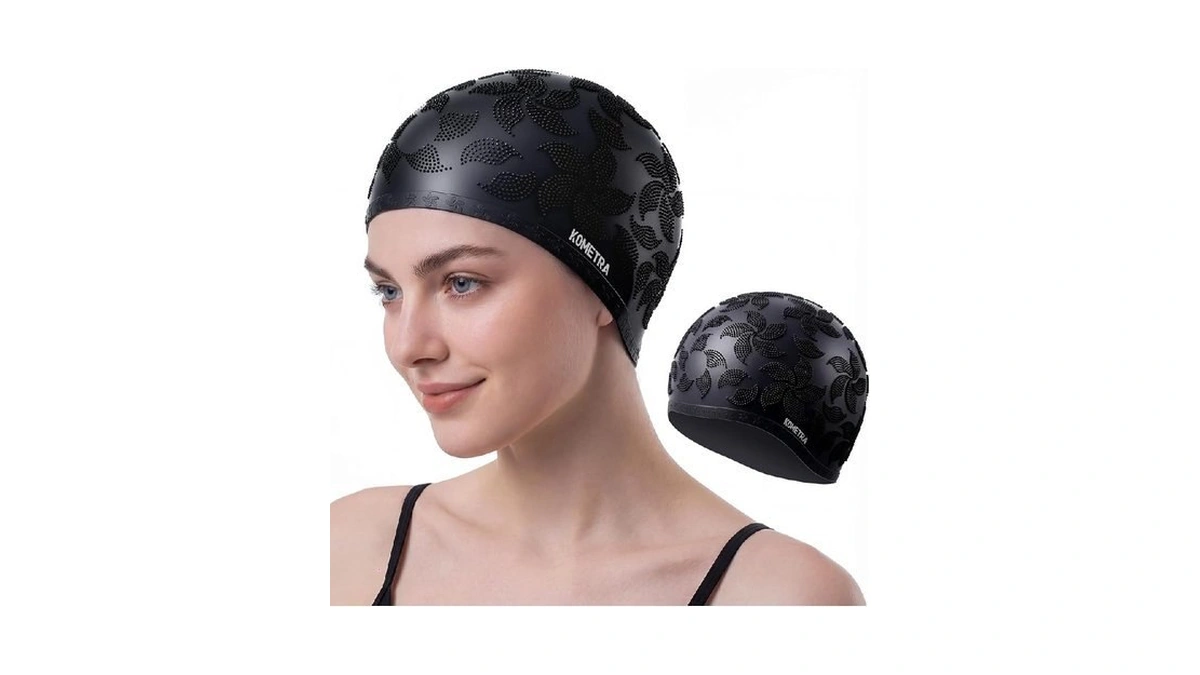 Kometra Women Swim Cap 2 Pack For Long Hair