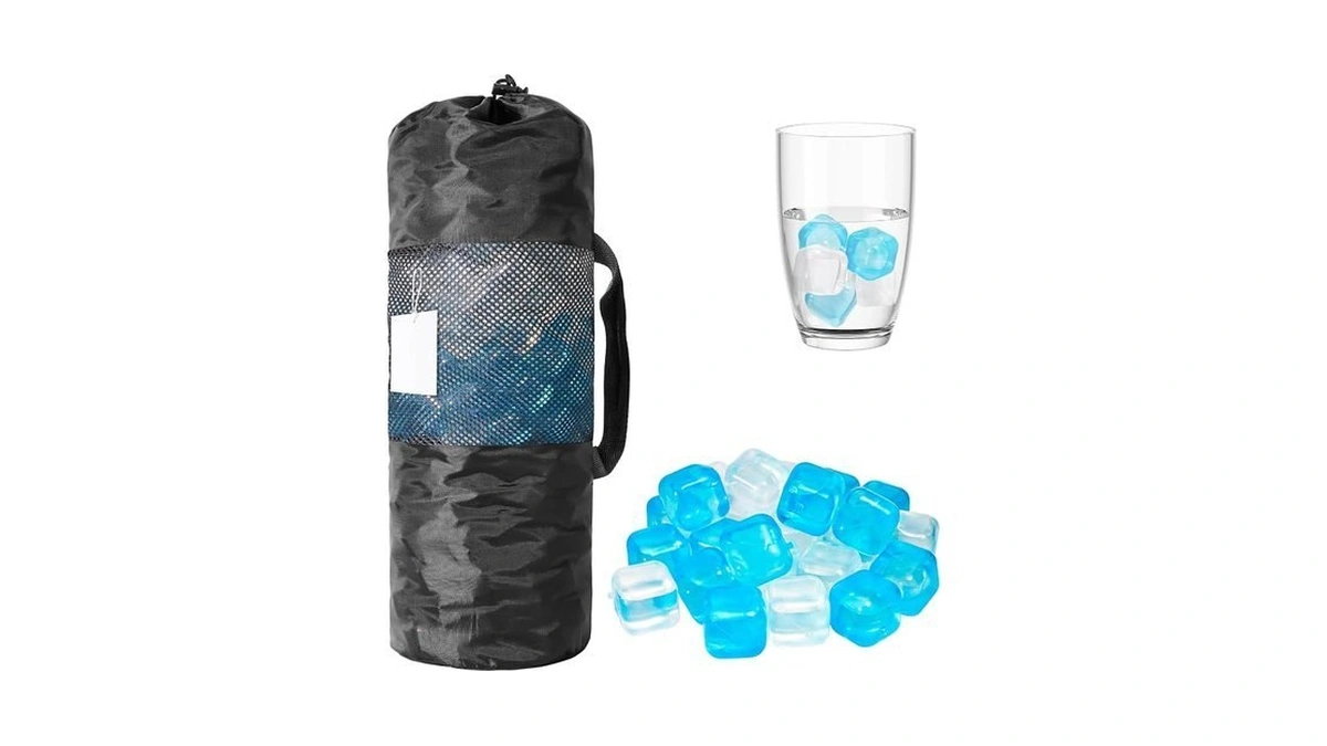 Vogvog Reusable Ice Cubes For Drinks, Blue&transparent, Square, 380 Pack