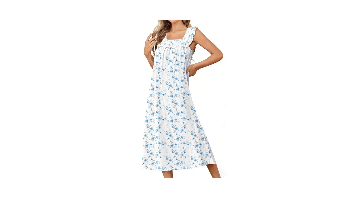 Ekouaer Cotton Nightgowns For Women Long Nigh...