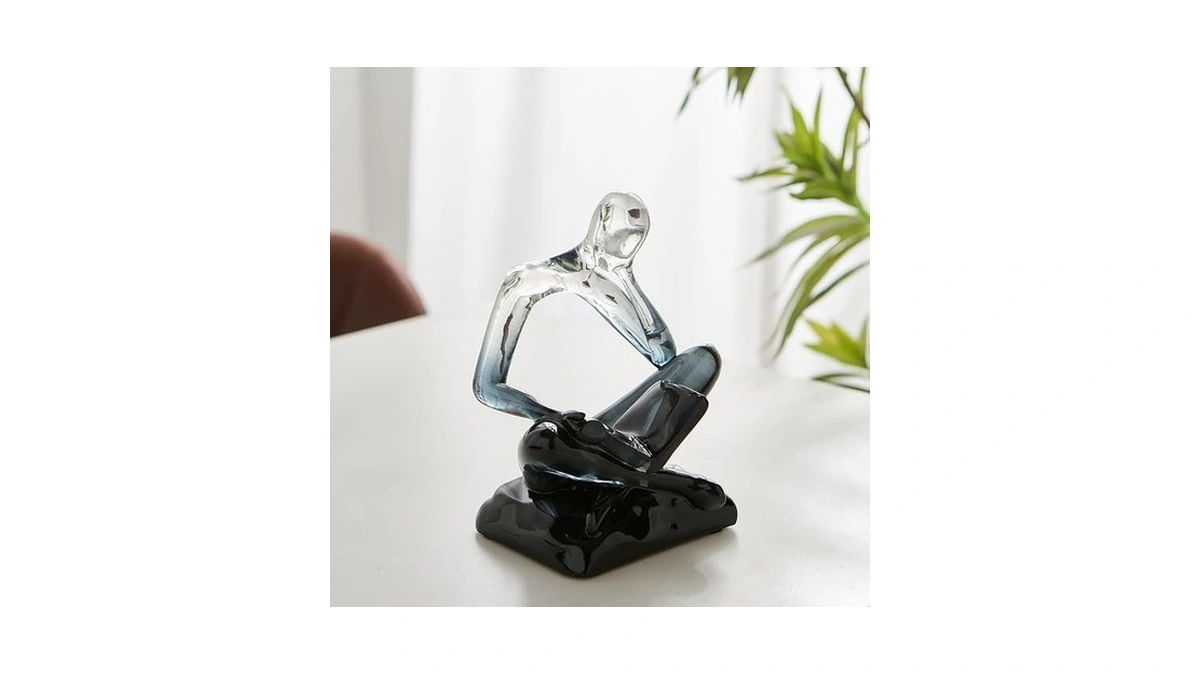 Xinxuan Resin Abstract Sculpture, Meditation & Reading Posture, Modern Home