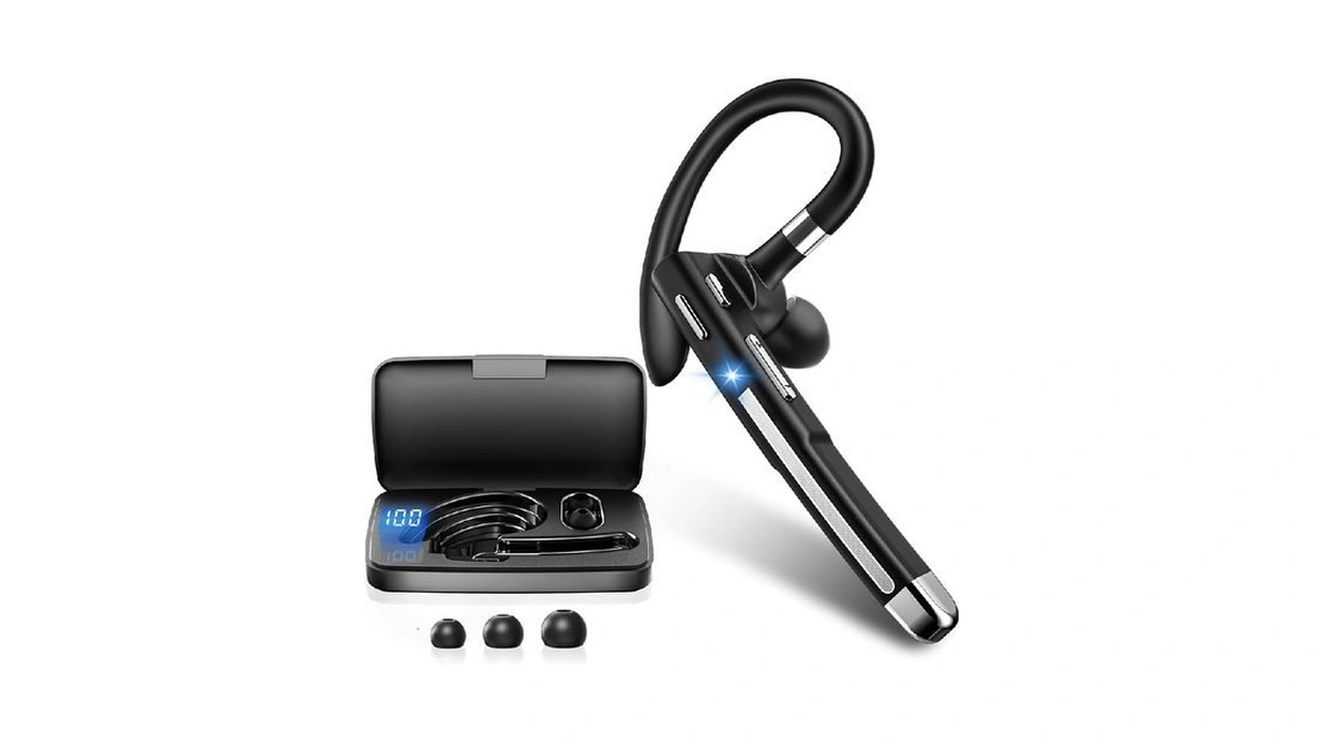 Boytond Bluetooth Headset V5.4,100hrs Talk Time Wireless Earpiece With Mic