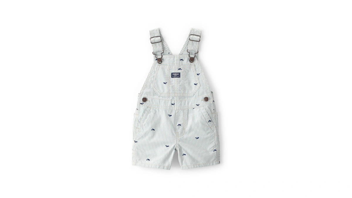 Oshkosh B'gosh Boy World's Best Overalls, Green/white, 18m