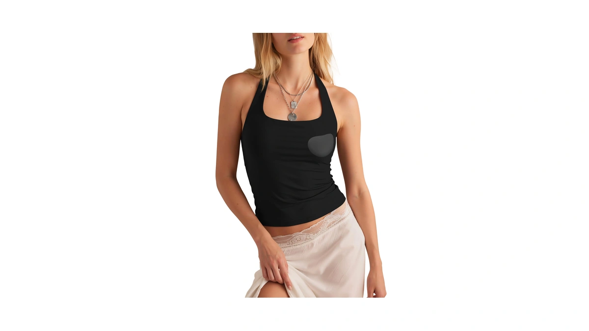 Darong Women's Summer Slim Fitted Backless Shirts 9227 Black M