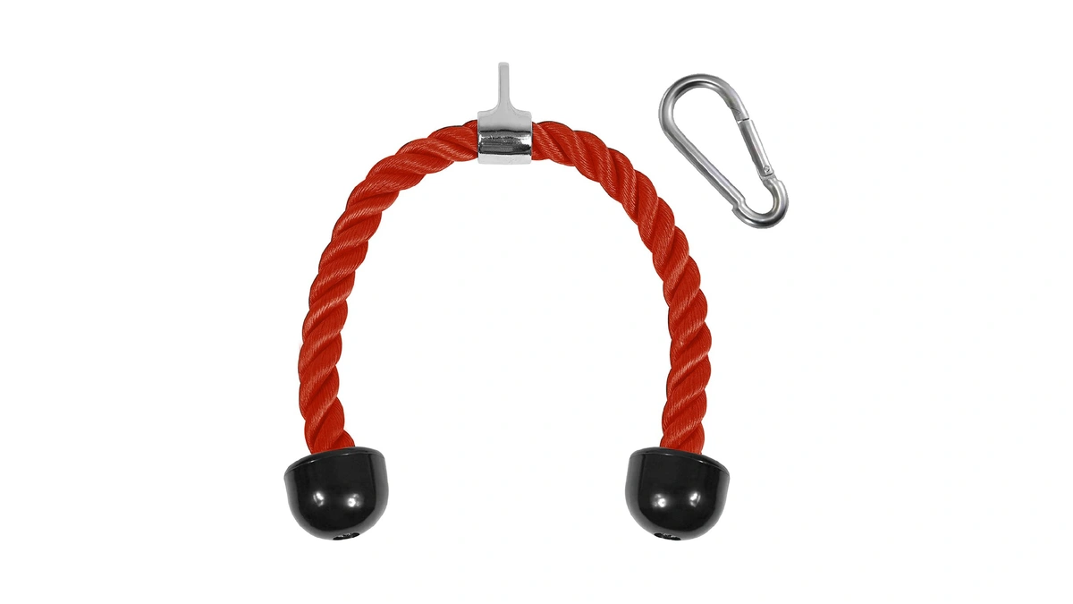 Yes4all Deluxe 27" Red Tricep Rope With Carabiner, Exercise Machine