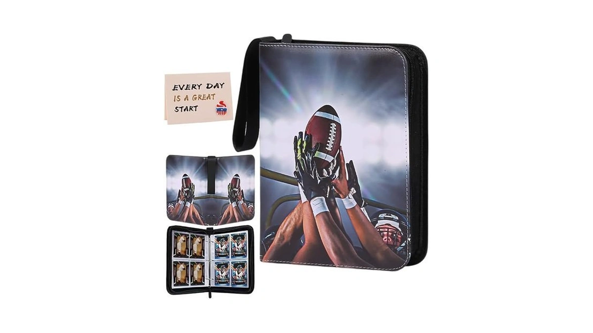 Weilaike Football Trading Card Binder With Sleeves, Card Album Can