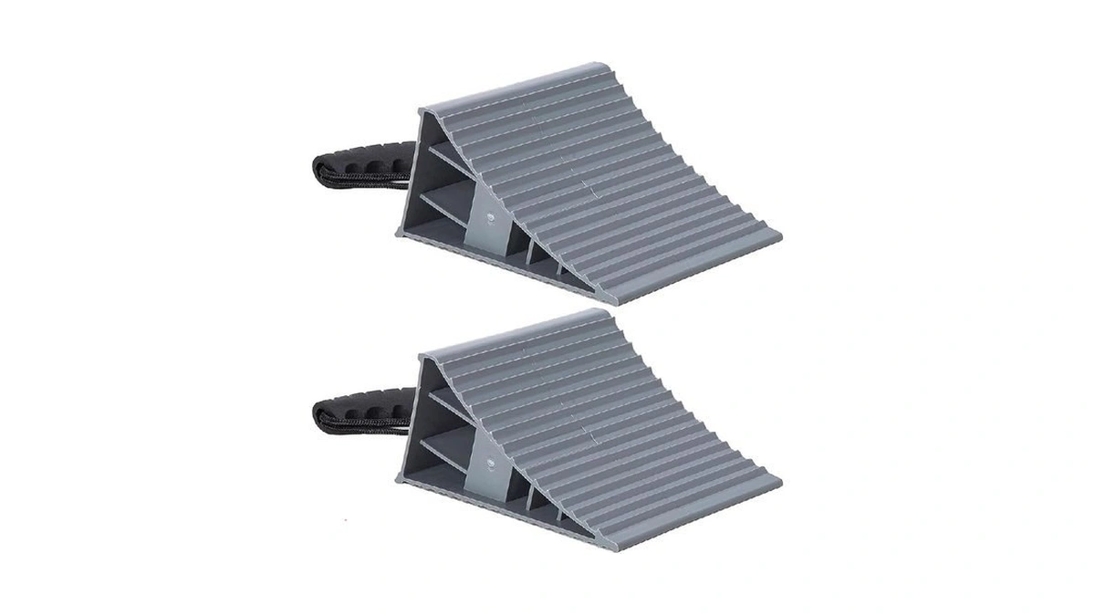 Homeon Wheels Large Rv Wheel Chocks, 2-pack Extra-wide With Handle,