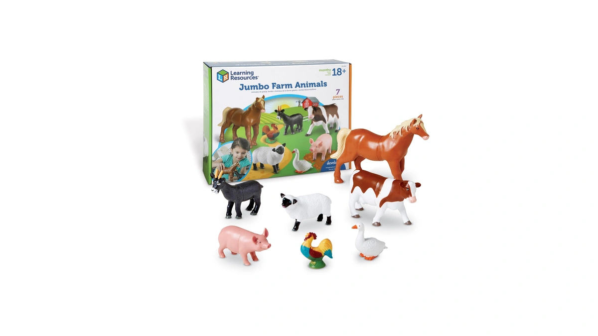 Learning Resources Jumbo Farm Animals - Horse Cow Sheep Chicken