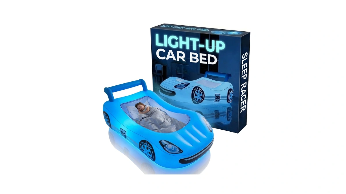 Sleep Racer Comfy Cruiser Inflatable Led Bed - Blue -