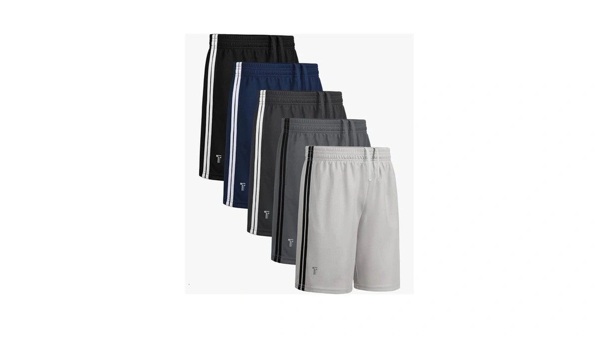 Tuliara 5 Pack Boys Athletic Shorts Mesh Basketball Shorts With