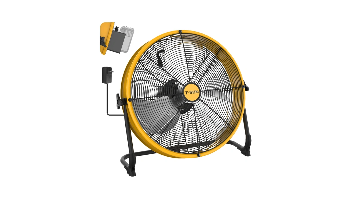 T-sun 16" Cordless Battery Powered Fan Compatible With Dewalt 20v