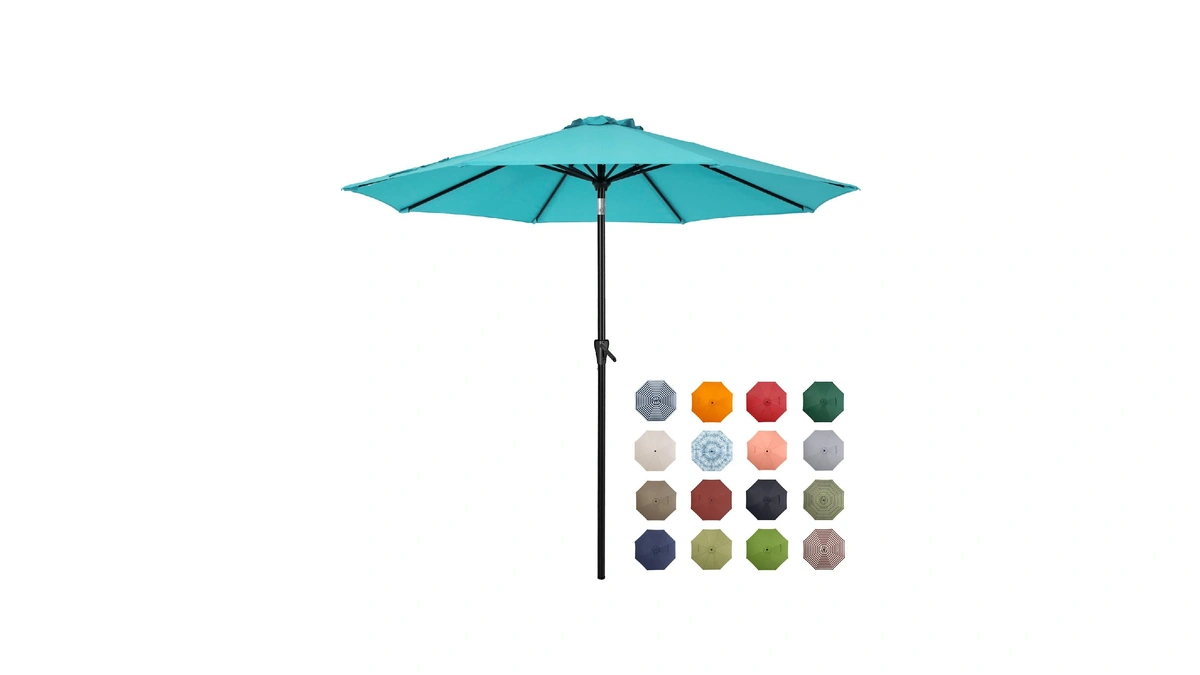 Tempera 9ft Patio Market Outdoor Table Umbrella With Push Button