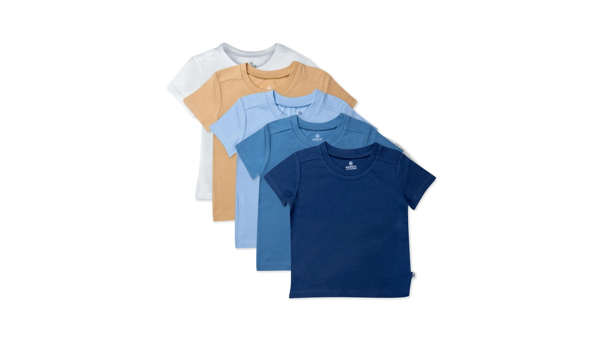 Honestbaby 5-pack Short Sleeve T-shirts For Baby, Toddler, Little Kid,