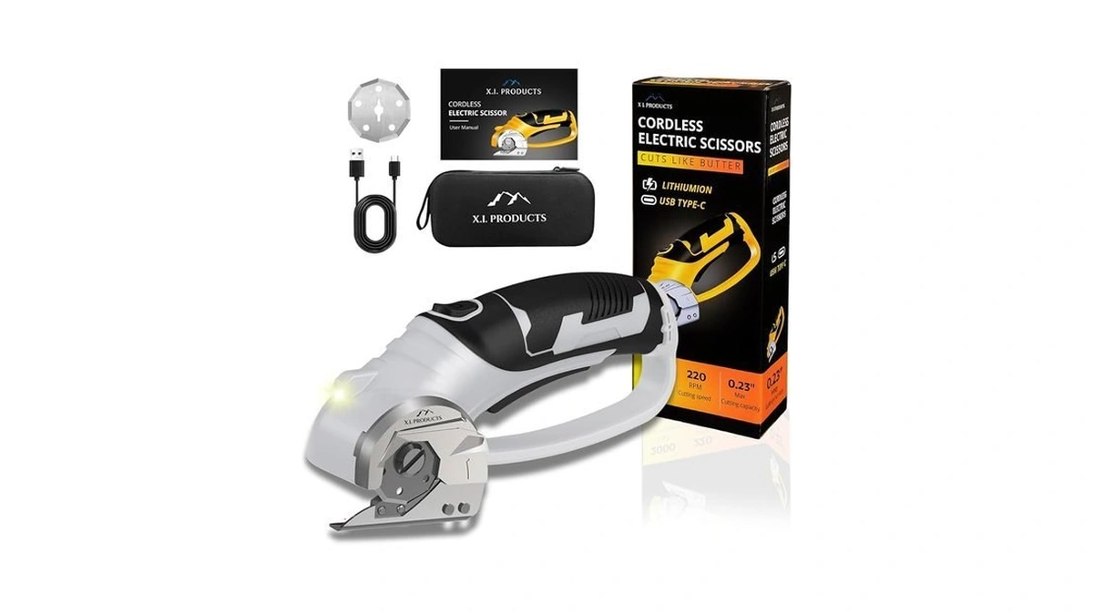 4v Rotary Cordless Electric Scissors With Replaceable & Extra Blade