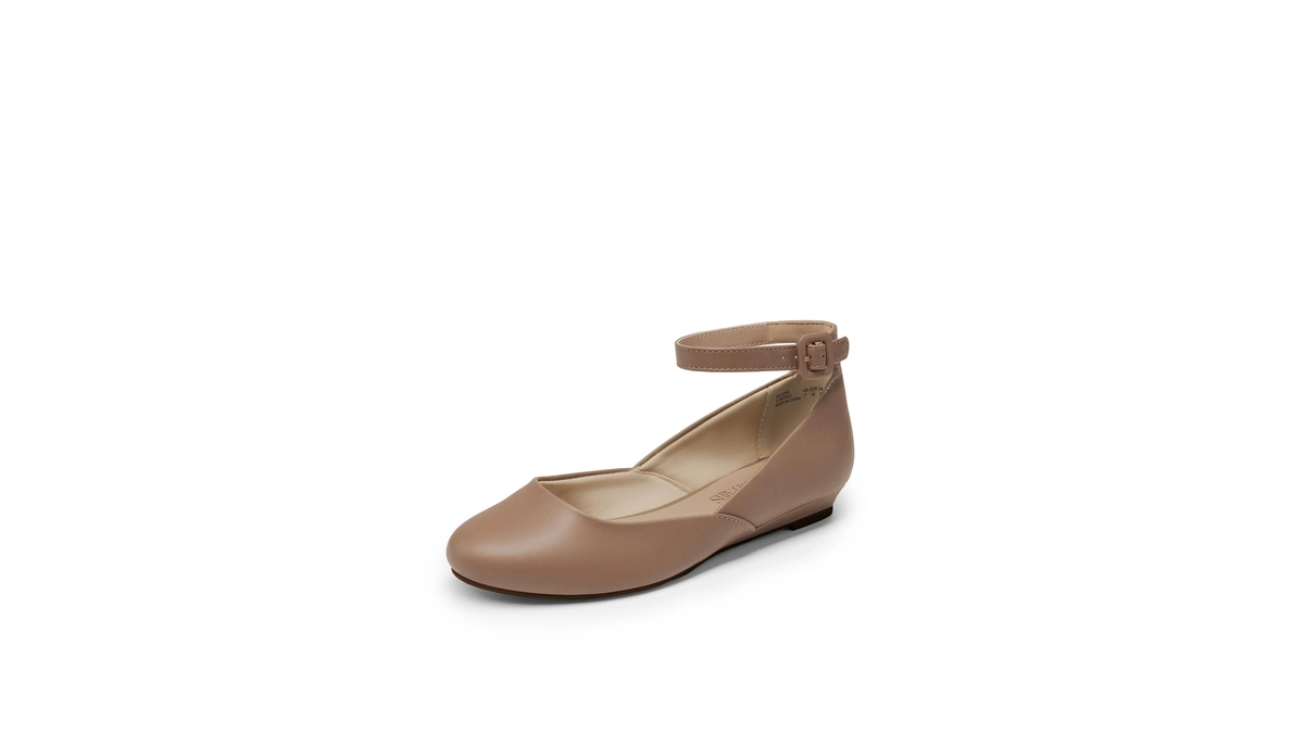 Dream Pairs Women's Dress Flats Ballet Low Wedge,nude Pu,7