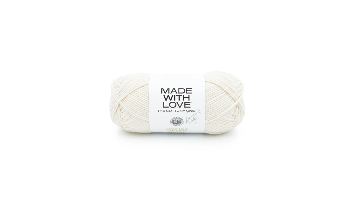 Lion Brand Yarn, The Cottony One Crochet Yarn, Lychee White,