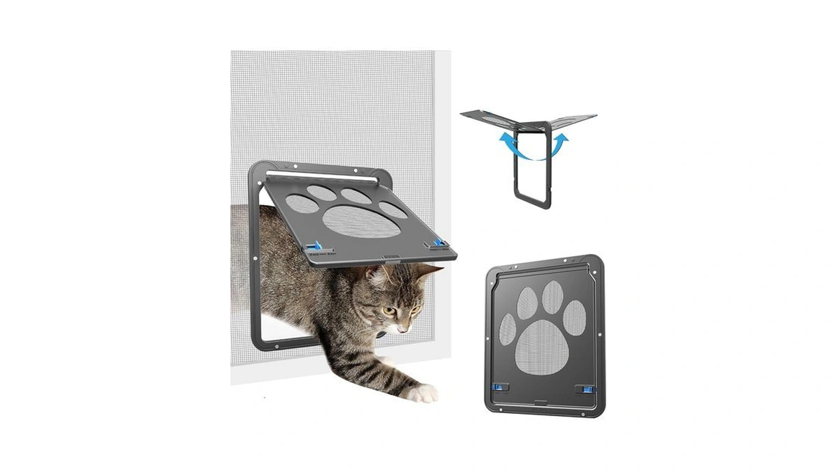 Billionchains Cat Door For Screen Door With Magnetic Auto-close, Dual