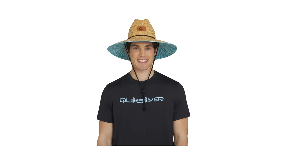 Quiksilver Men's Wide Brim Outdoor Lifeguard Straw Sun Hat, Limpet