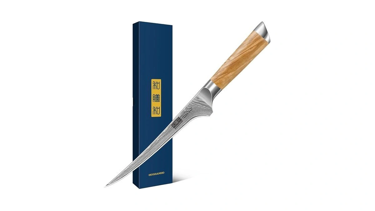 Hoshanho Damascus Fillet Knife 7", Sharp Filet Knife For Boning