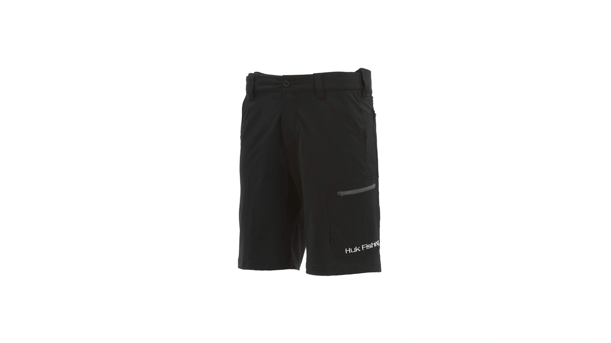 Huk Men's Standard Next Level Quick-drying Performance Fishing Shorts, Black-10.5",