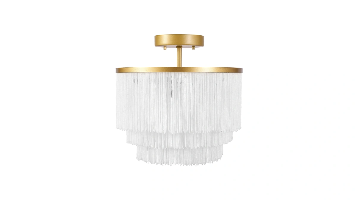 Globe Electric 65892 1-light Flush Mount Ceiling Light, Matte Gold,