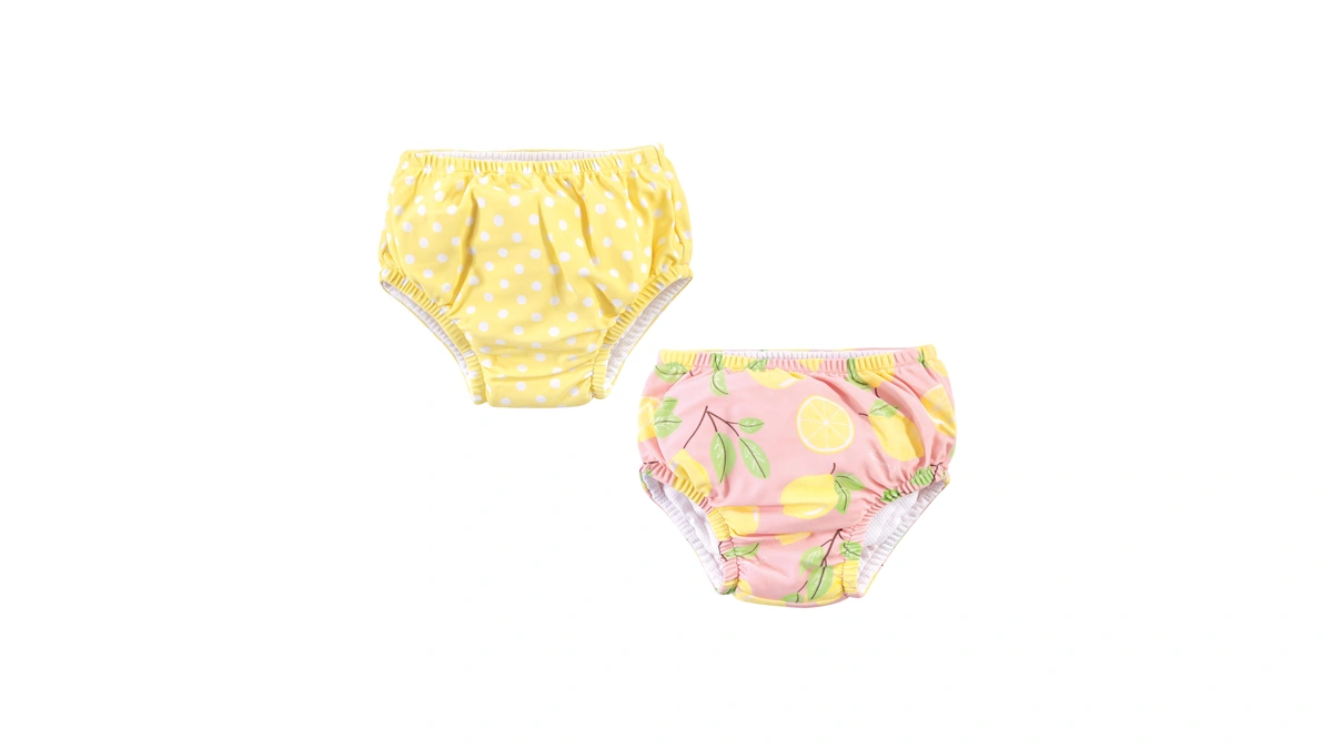 Hudson Baby Unisex Baby Swim Diapers, Pink Lemons, 12-18 Months