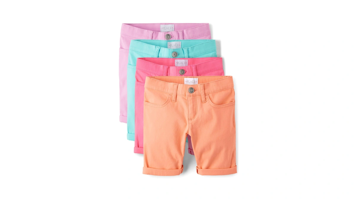 The Children's Place,girls,solid And Printed Skimmer Shorts,solid Multicolor 4-pack,6,7