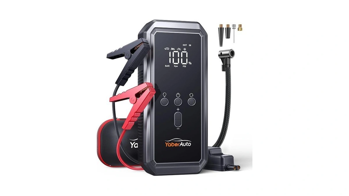 Yaberauto 9-in-1 Jump Starter With Air Compressor 6000a 150psi Portable