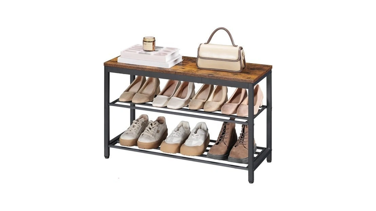 Hoobro Shoe Bench, 3-tier Narrow Entryway Bench With Seat, Shoe
