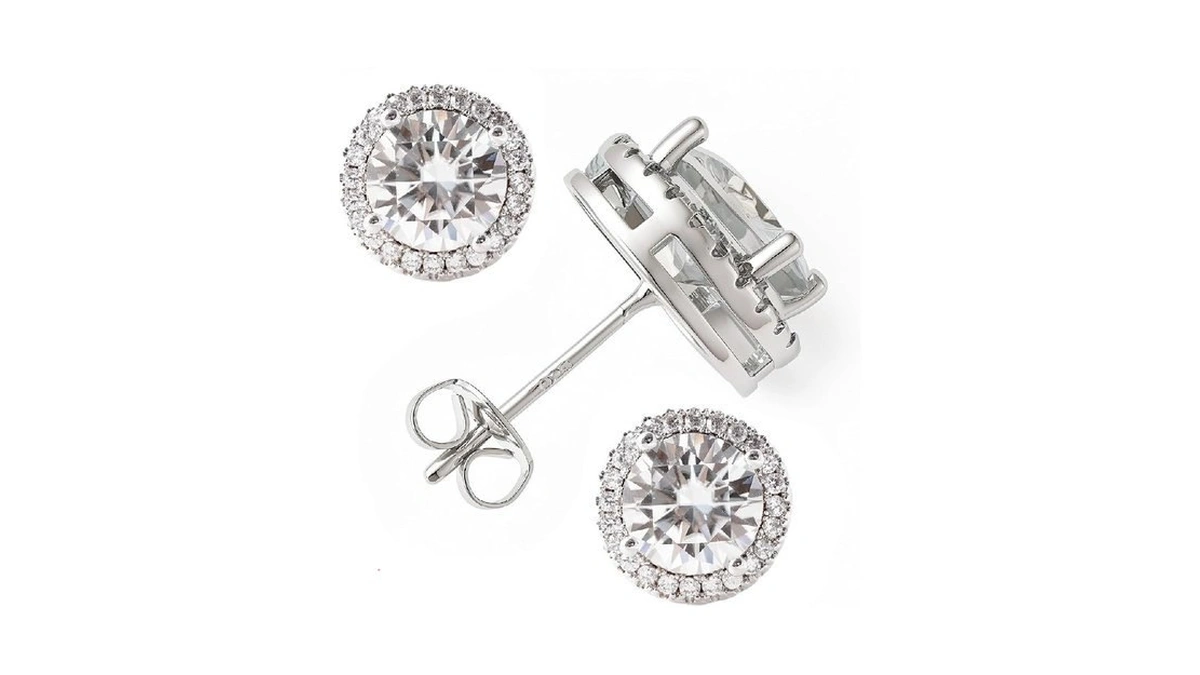 Moissanite Stud Earrings For Women 0.5-4ct Lab Created Diamond Earrings