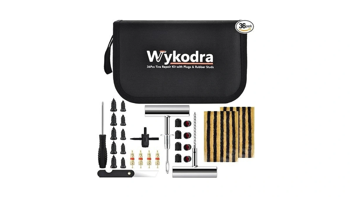 Wykodra 36pcs Tire Repair Kit, Dual Repair String Plugs &
