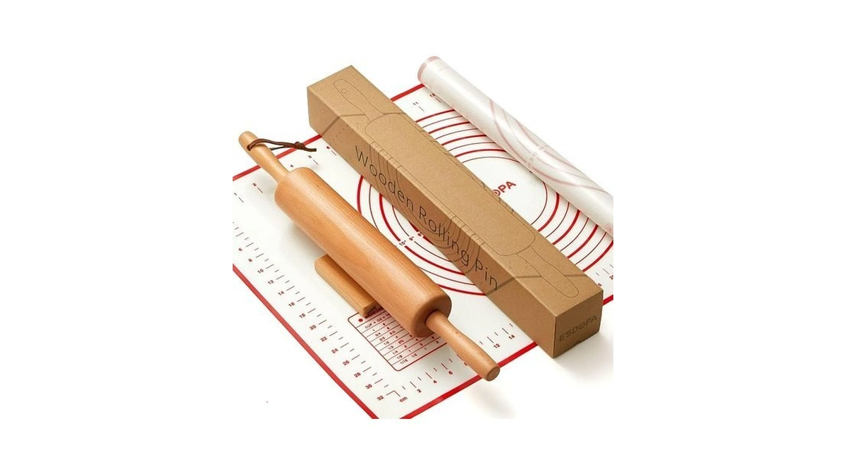 Esdopa Classic Wood Rolling Pin - Wooden Rolling Pins For