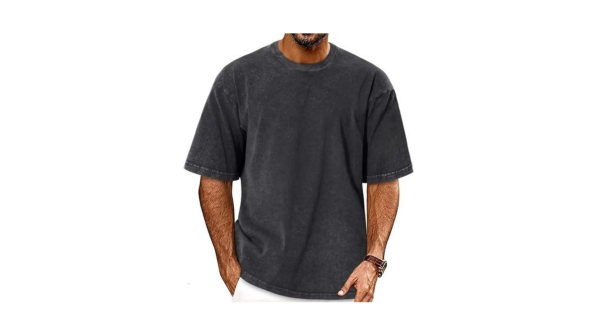 Oversized Tshirts For Men Short Sleeve Vintage Washed Basic Loose
