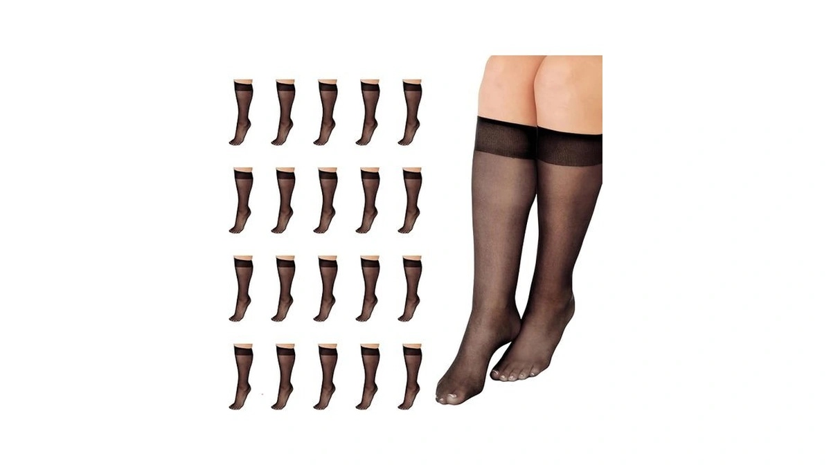 L'eggs Everyday Women's Knee-highs, Sheer Toe Plus, 100% Nylon, Jet