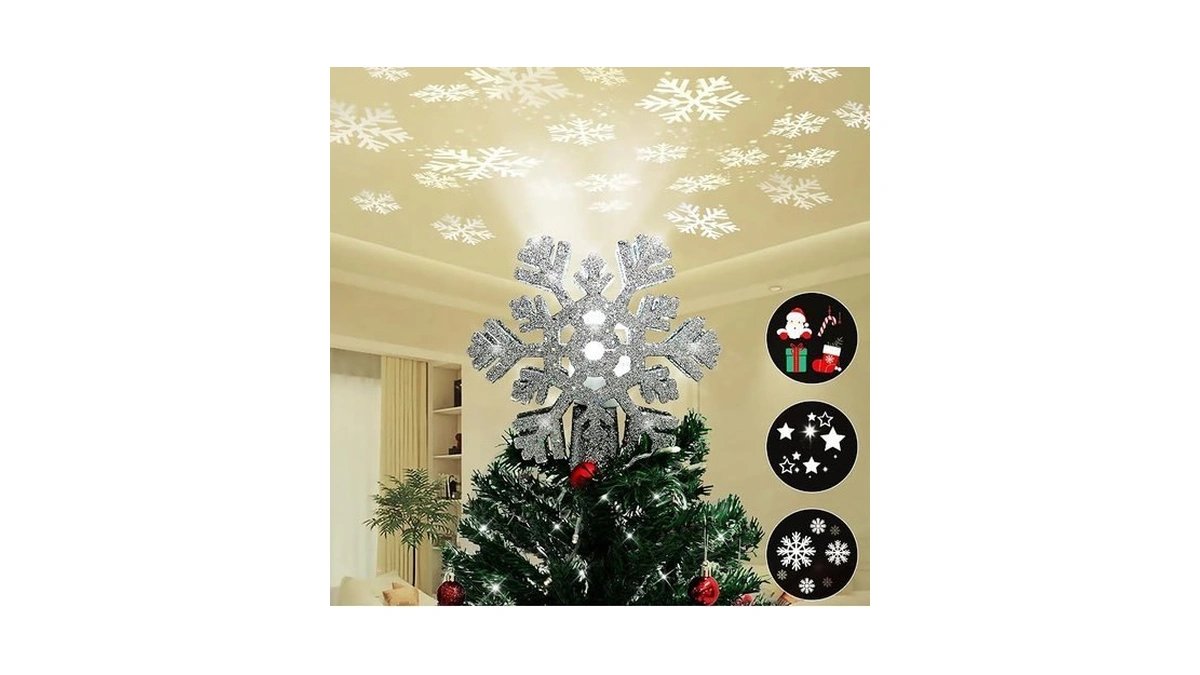 Christmas Tree Topper Projection Light With 3 Animated Projection Modes,christmas