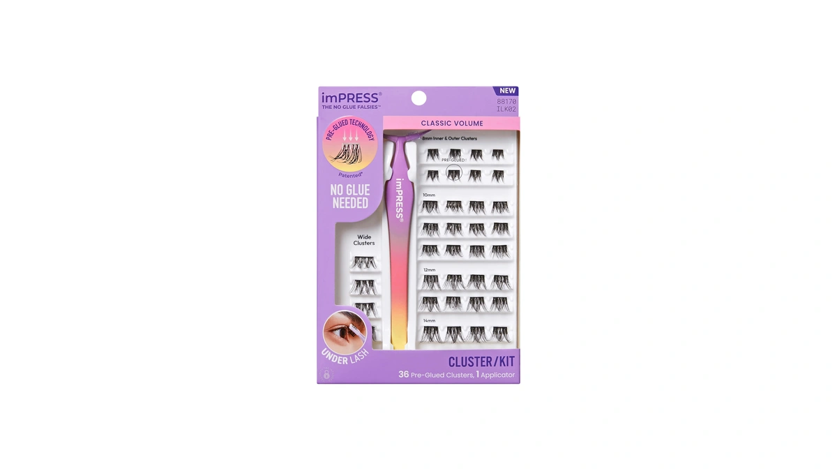 Kiss Impress Falsies Self Adhesive Eyelashes, Press On Lashes, 12mm-14mm