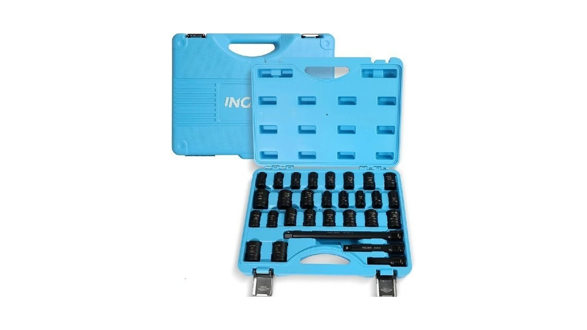 1/2 29pc Socket Set Shallow, Cr-mo,sae/metric 3/8"-1",10-24mm