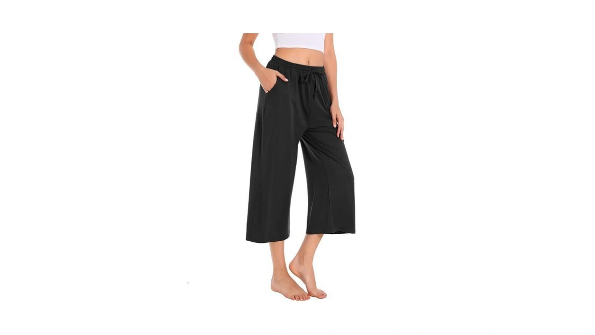 Annenmy Wide Leg Pants For Women Summer Capri Pants,cropped Running