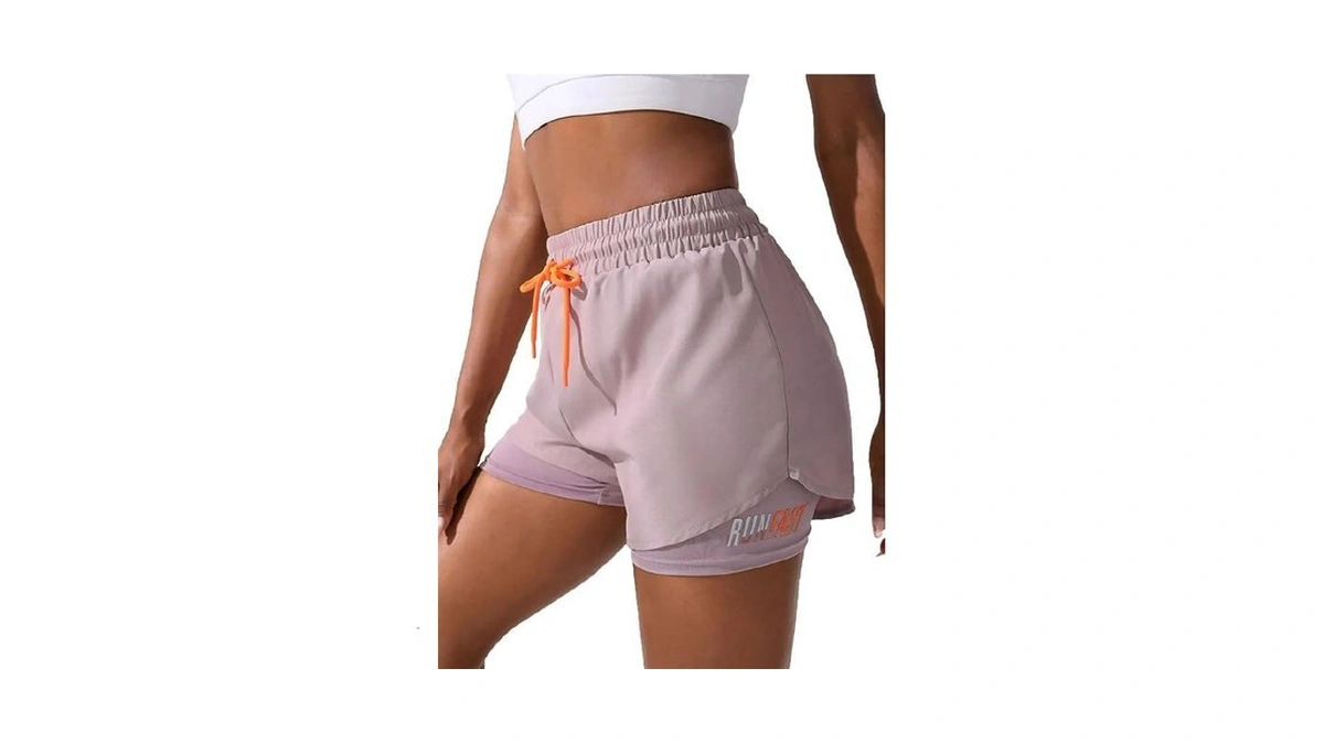 Yoakuka Women's 2 In 1 Workout Shorts Gym Workout Yoga