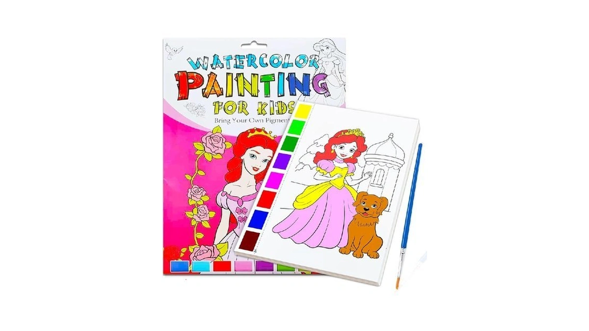 Jzilu Watercolor Coloring Book For Kids, Paint With Water- Magic