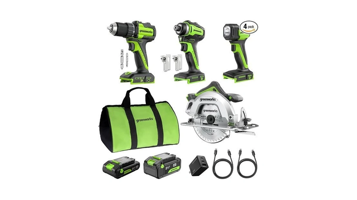 Greenworks 24v Combo (1/2β Drill + 1/4β Impact Driver +