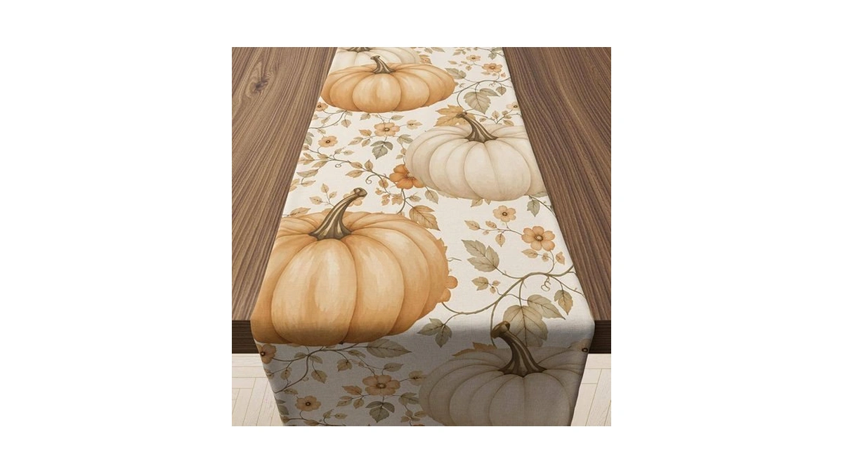 Fall Decorations For Home - Autumn Pumpkin Table Runner For