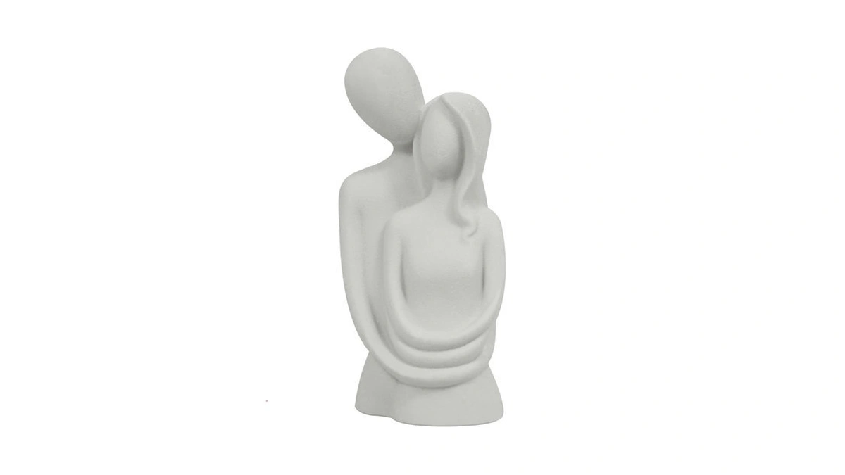 Cozy Villa Minimalist Embracing Couple Statue, 8 Inch Romantic Resin